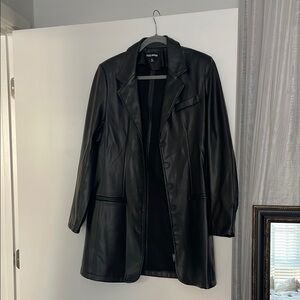 Steve Madden Black pleather trench Jacket